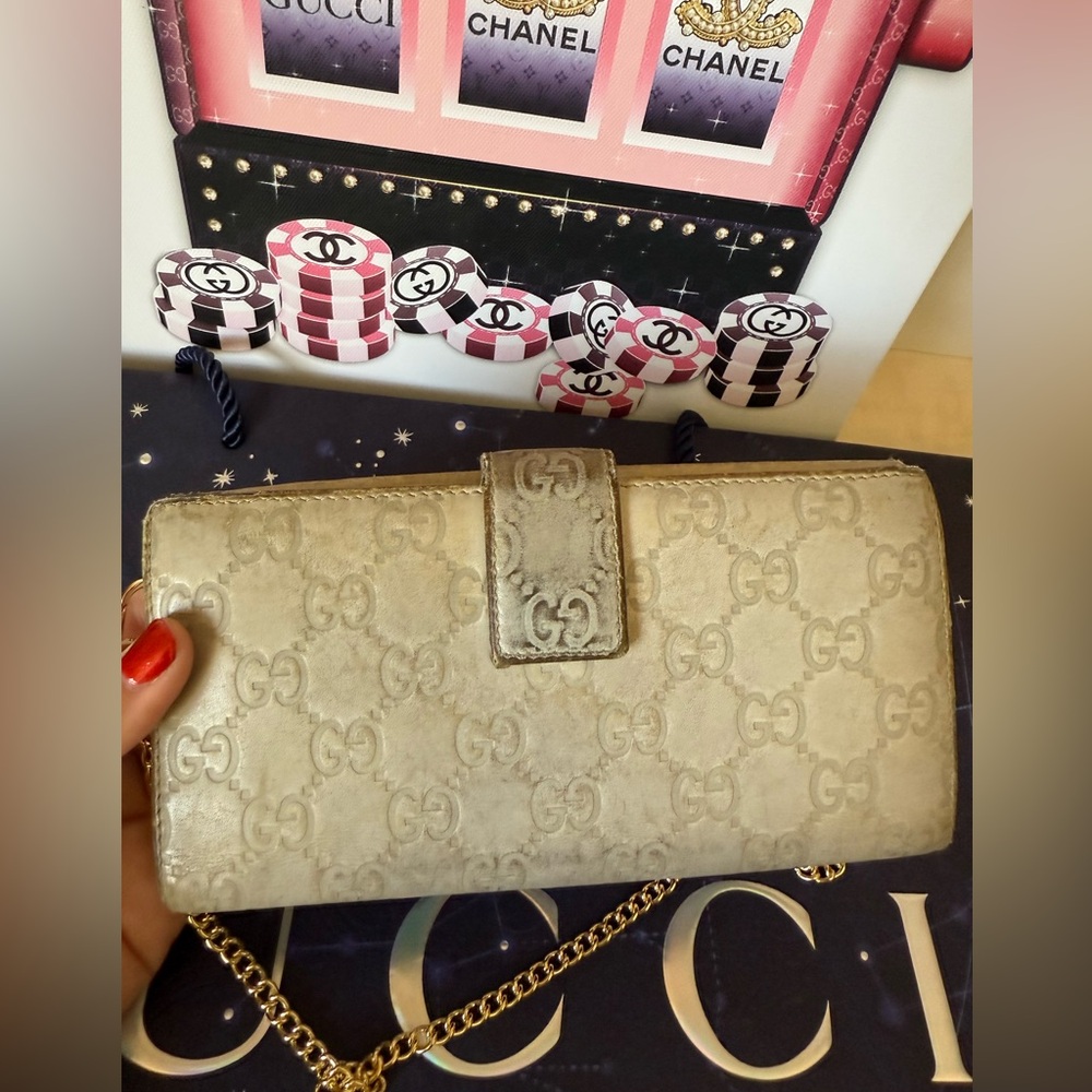 GUCCI GG Guccissima Leather Long Wallet with Chain - Picture 12 of 16